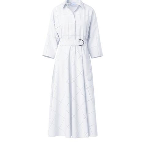 Fit & Flare Midi Shirt Dress in Window Plaid