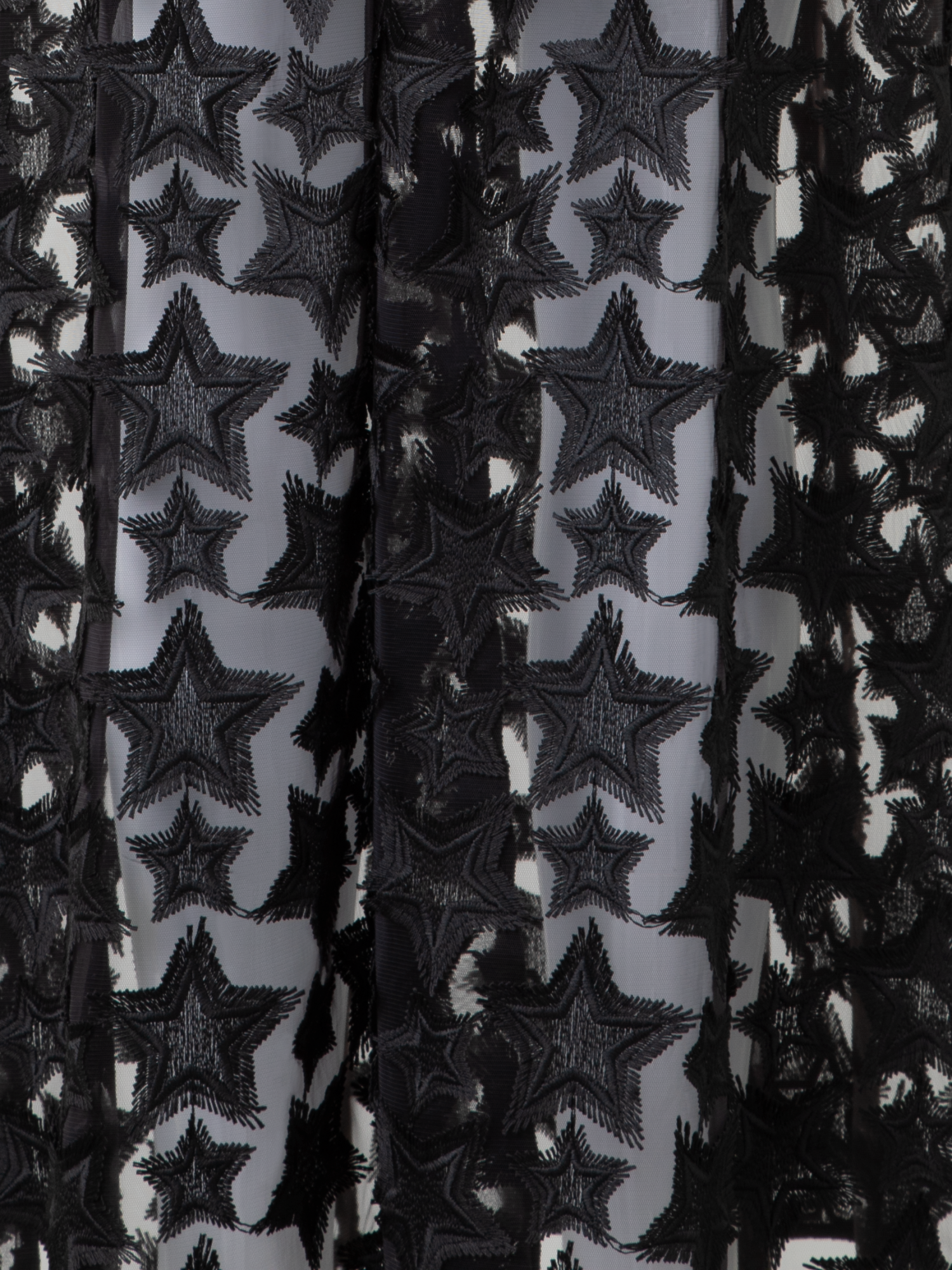 Designer Midikleid mit 3D-Stern-Stickerei - Schwarz