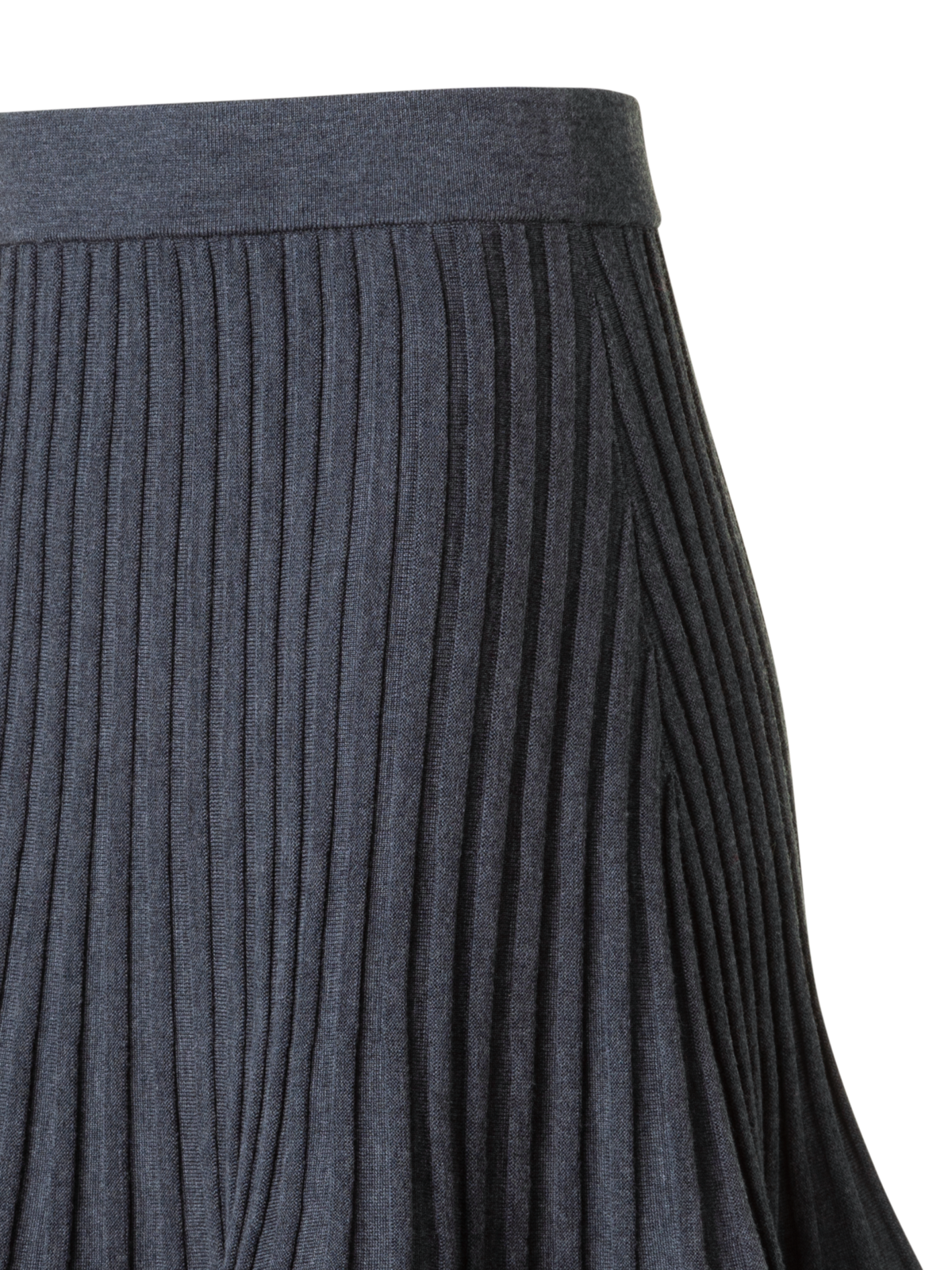 Designer Ausgestellter Merino Ripp Mini-Rock - Grau