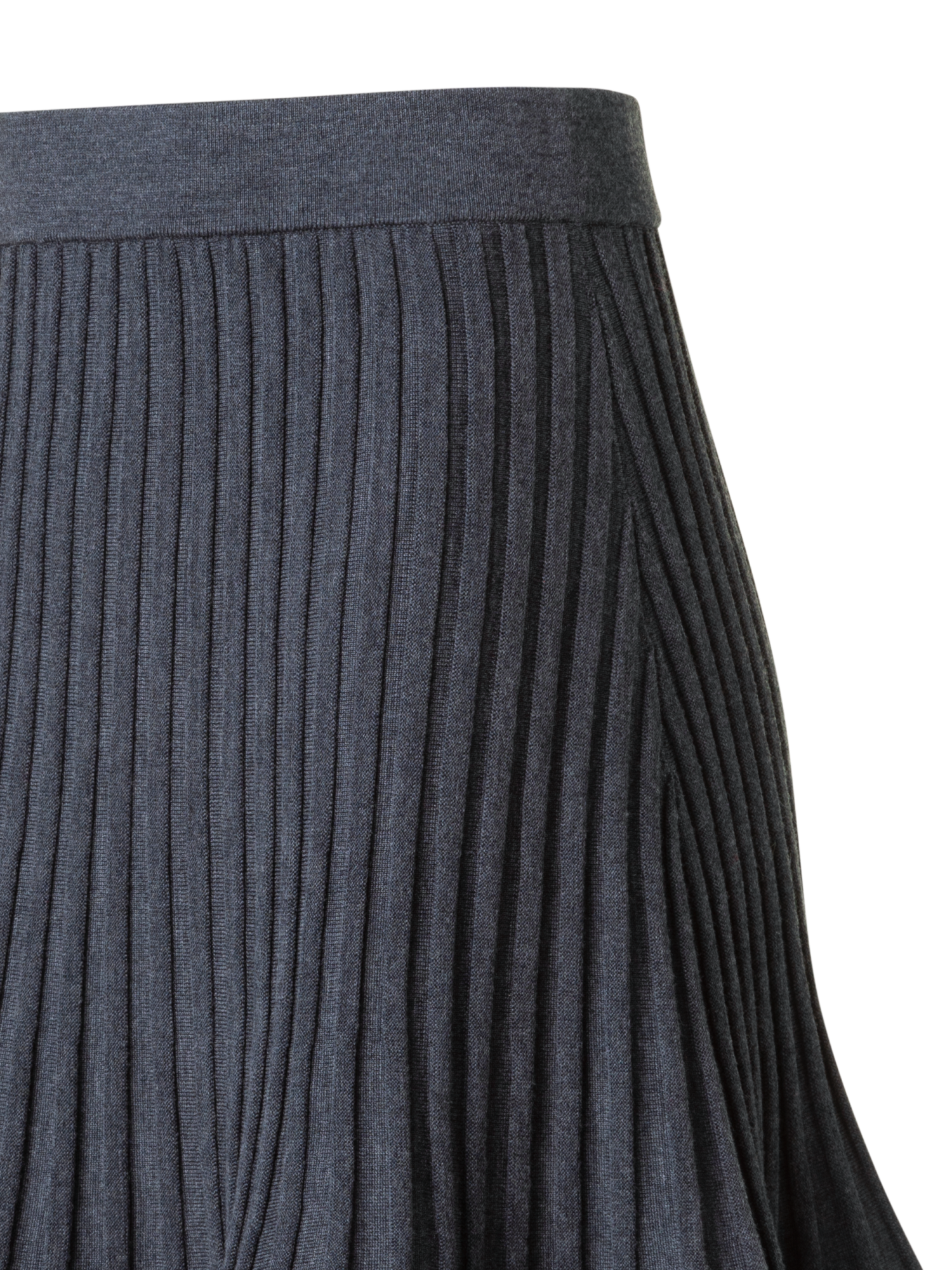 Designer Ausgestellter Merino Ripp Mini-Rock - Grau