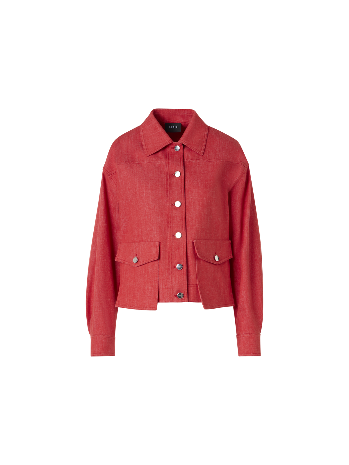 Designer Hilly Oversize-Jacke aus Baumwolldenim - Rot