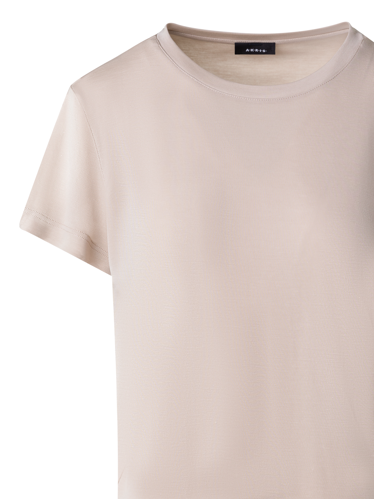 Designer T-Shirt aus Baumwoll-Jersey - Beige
