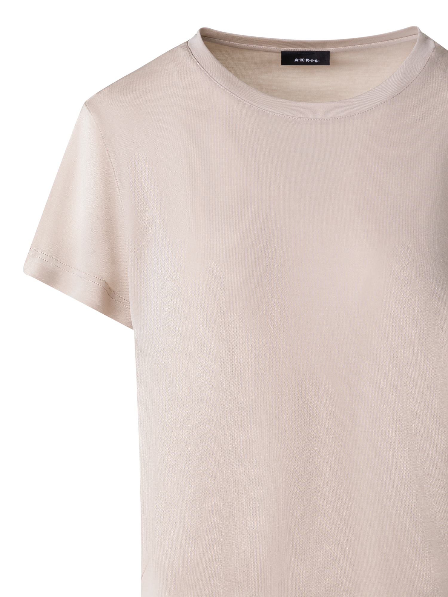 Designer T-Shirt aus Baumwoll-Jersey - Beige