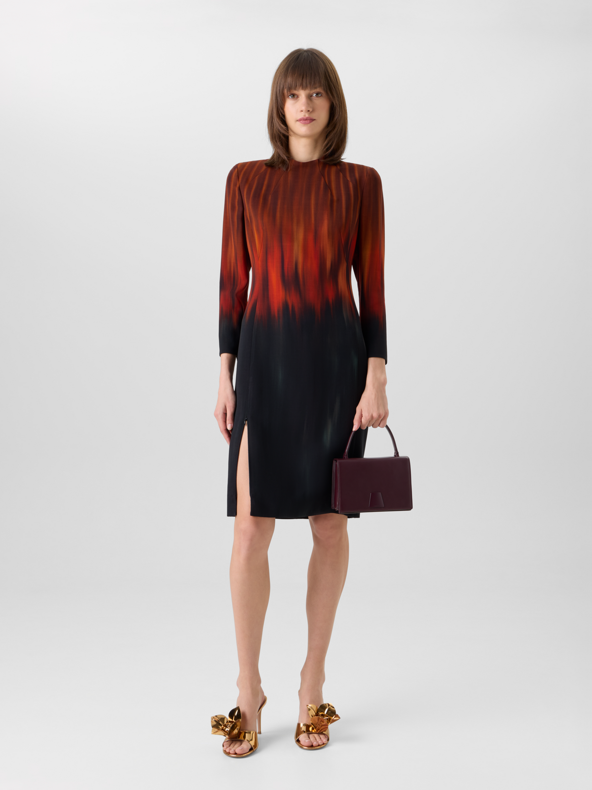 Designer Alice Small Henkeltasche aus Kalbsleder - Weinrot 