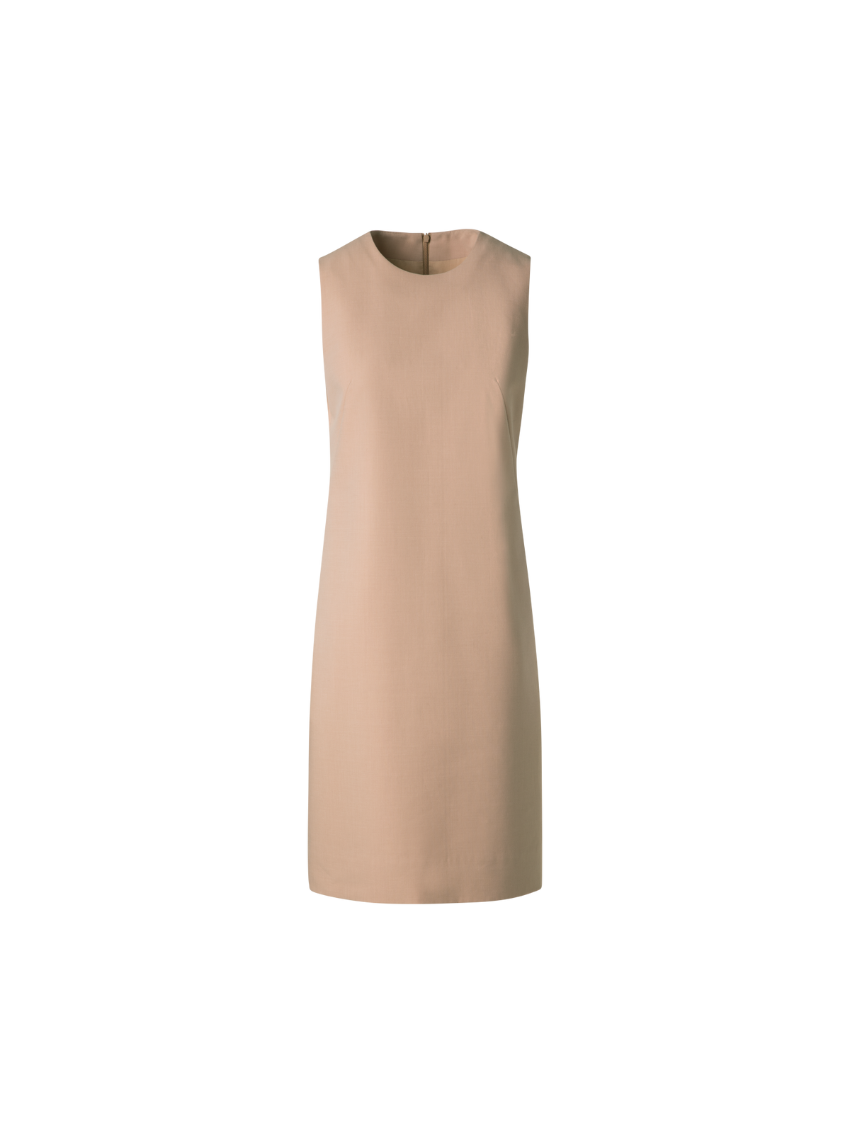 Designer Etuikleid aus Baumwoll-Seide-Doubleface - Beige