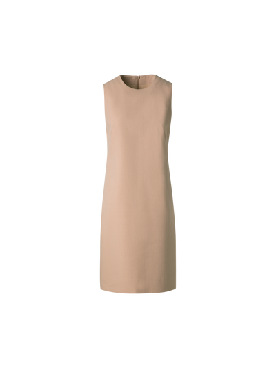Designer Etuikleid aus Baumwoll-Seide-Doubleface - Beige