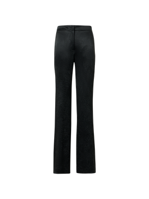 Designer Marla gerade Hose aus Knitter-Satin mit elastischem Bund - Schwarz