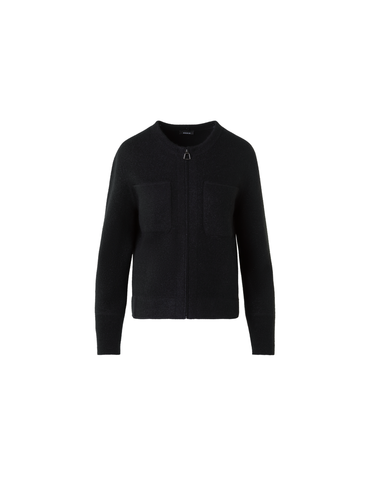 Designer Kurzer Kaschmir-Lamé Cardigan mit Zobelkragen - Schwarz