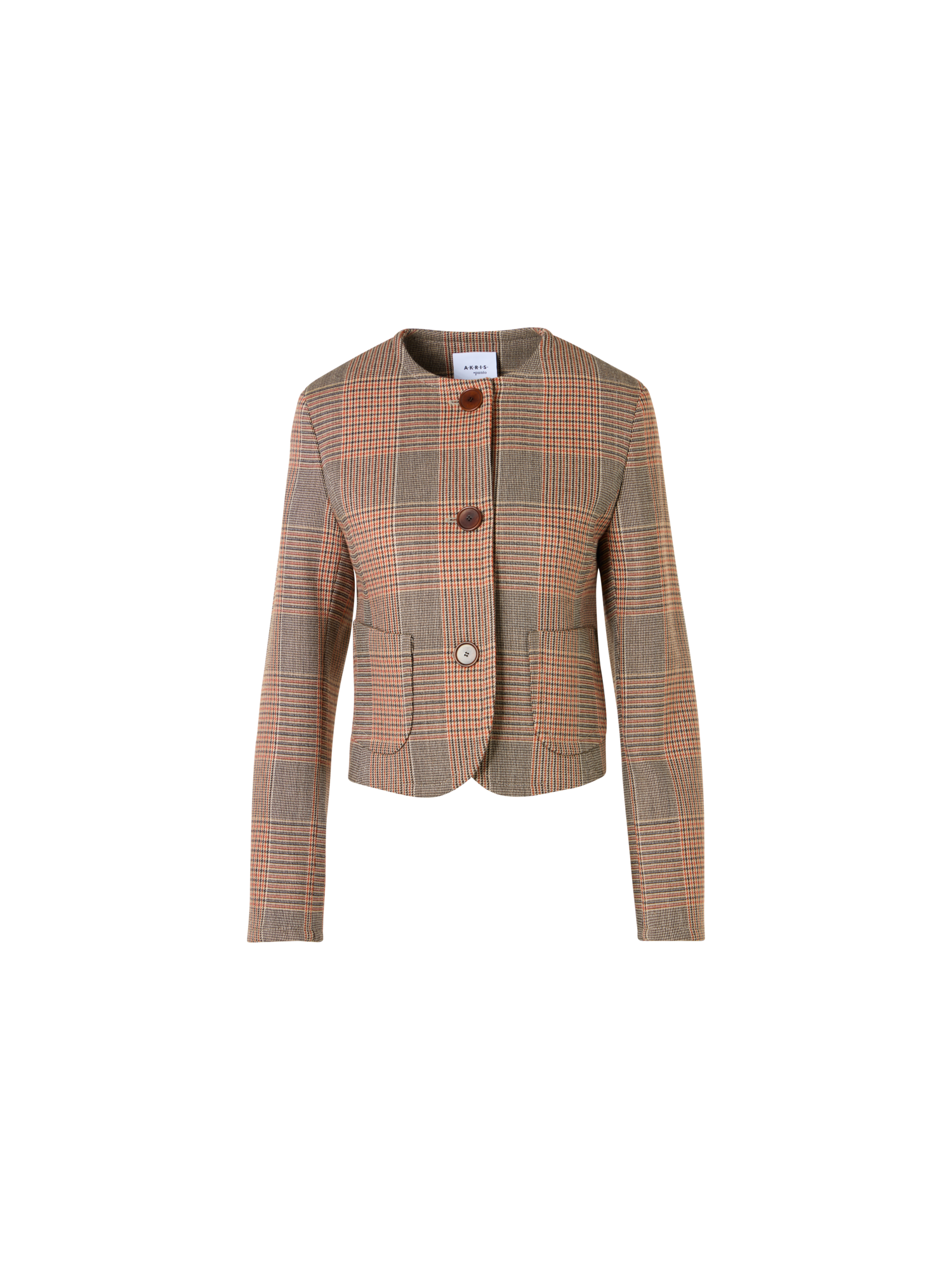 Designer Langärmelige Jacke aus Glencheck auf schwerem Woll-Twill - Bunt