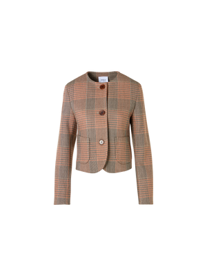 Designer Langärmelige Jacke aus Glencheck auf schwerem Woll-Twill - Bunt
