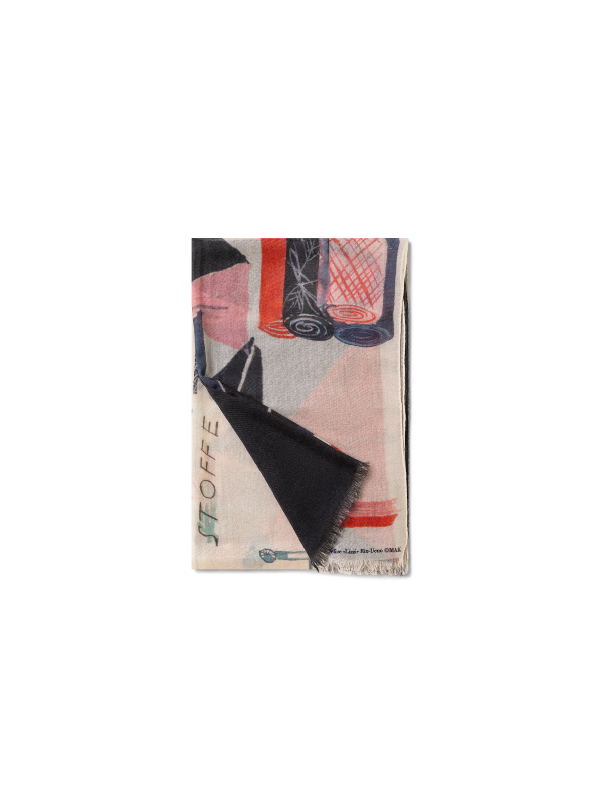 Designer Kaschmirschal mit "Kaufen Sie Nur" Druck - Schwarz - Bunt - Rot