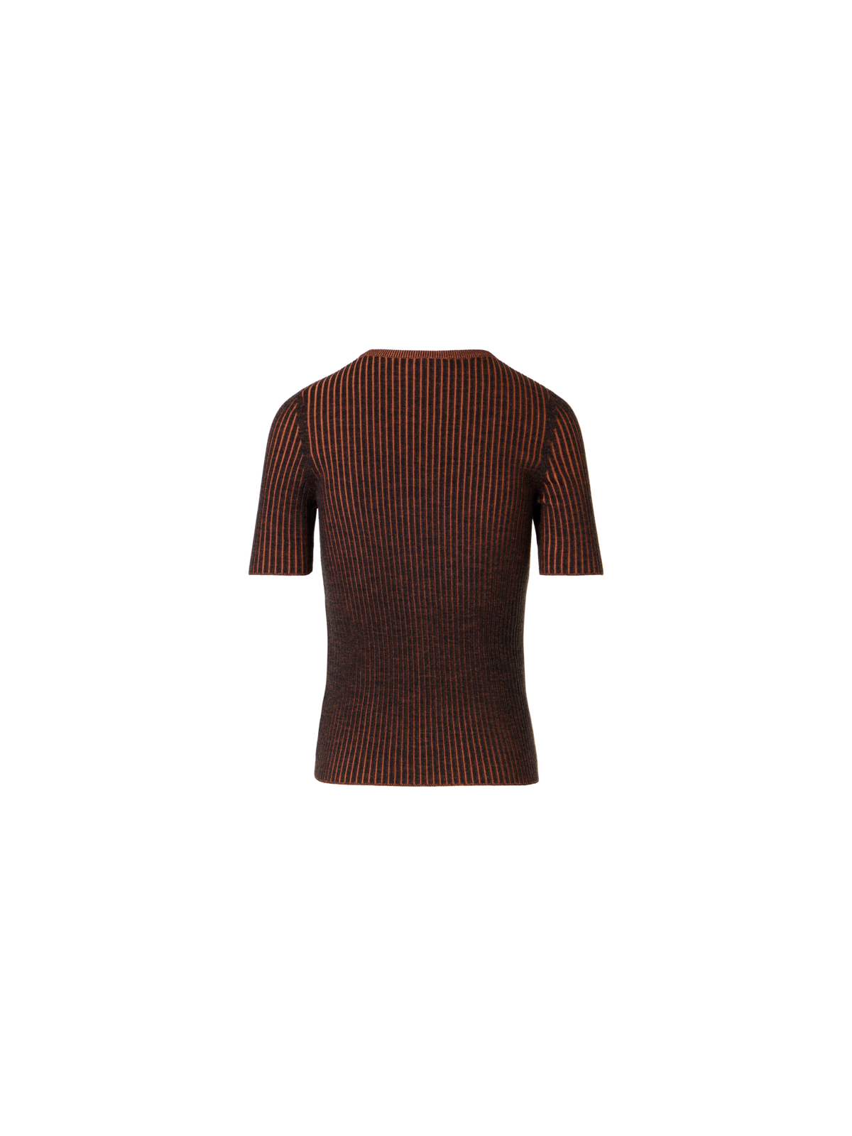 Designer Kurzärmeliger Strickpullover aus Merinowolle - Bunt