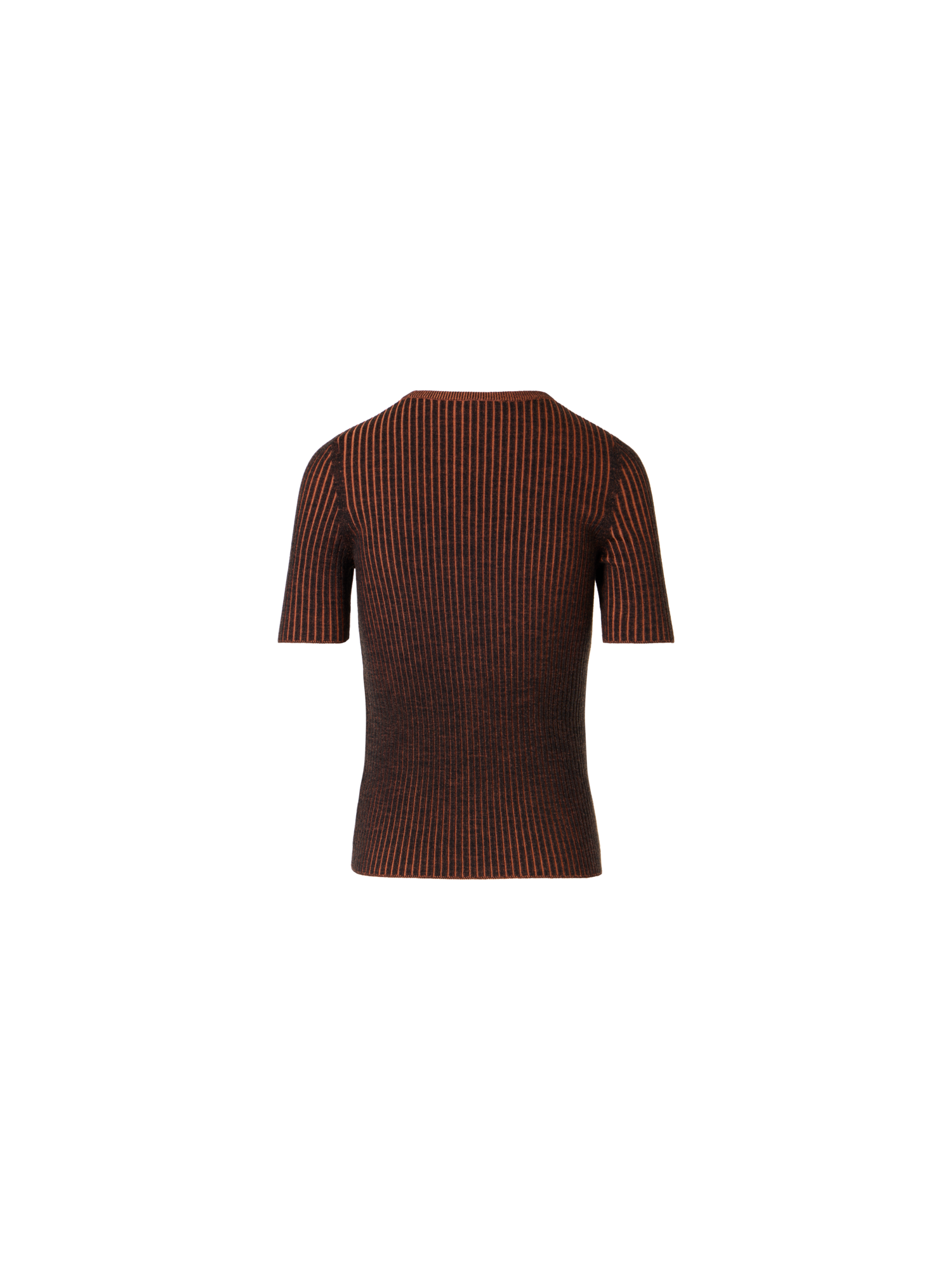 Designer Kurzärmeliger Strickpullover aus Merinowolle - Bunt