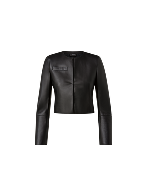 Designer Kurze Lederjacke - Schwarz