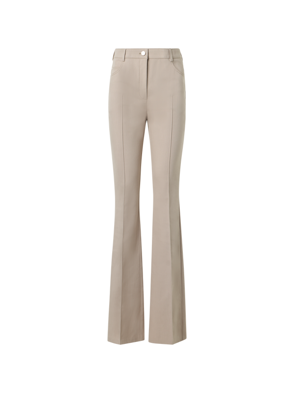 Designer Bootcut-Stretchhose aus Baumwolldenim - Beige