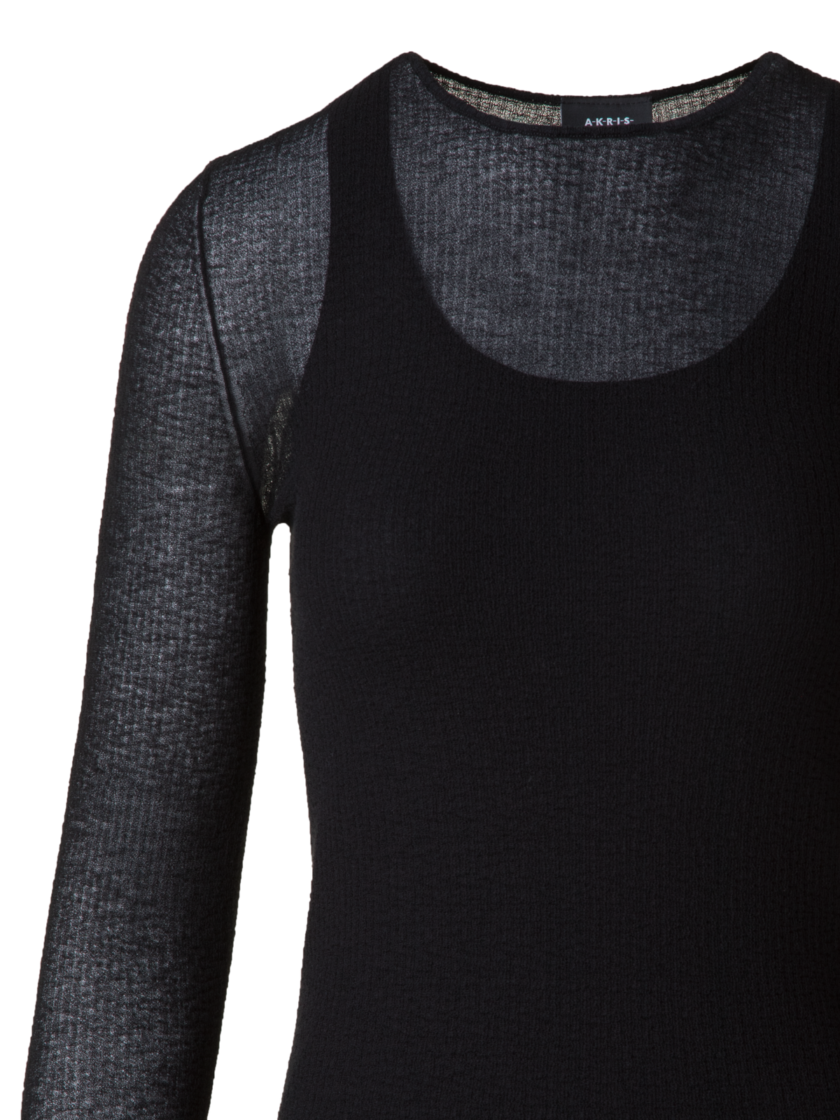 Designer Pullover aus halbtransparenter Baumwolle - Schwarz