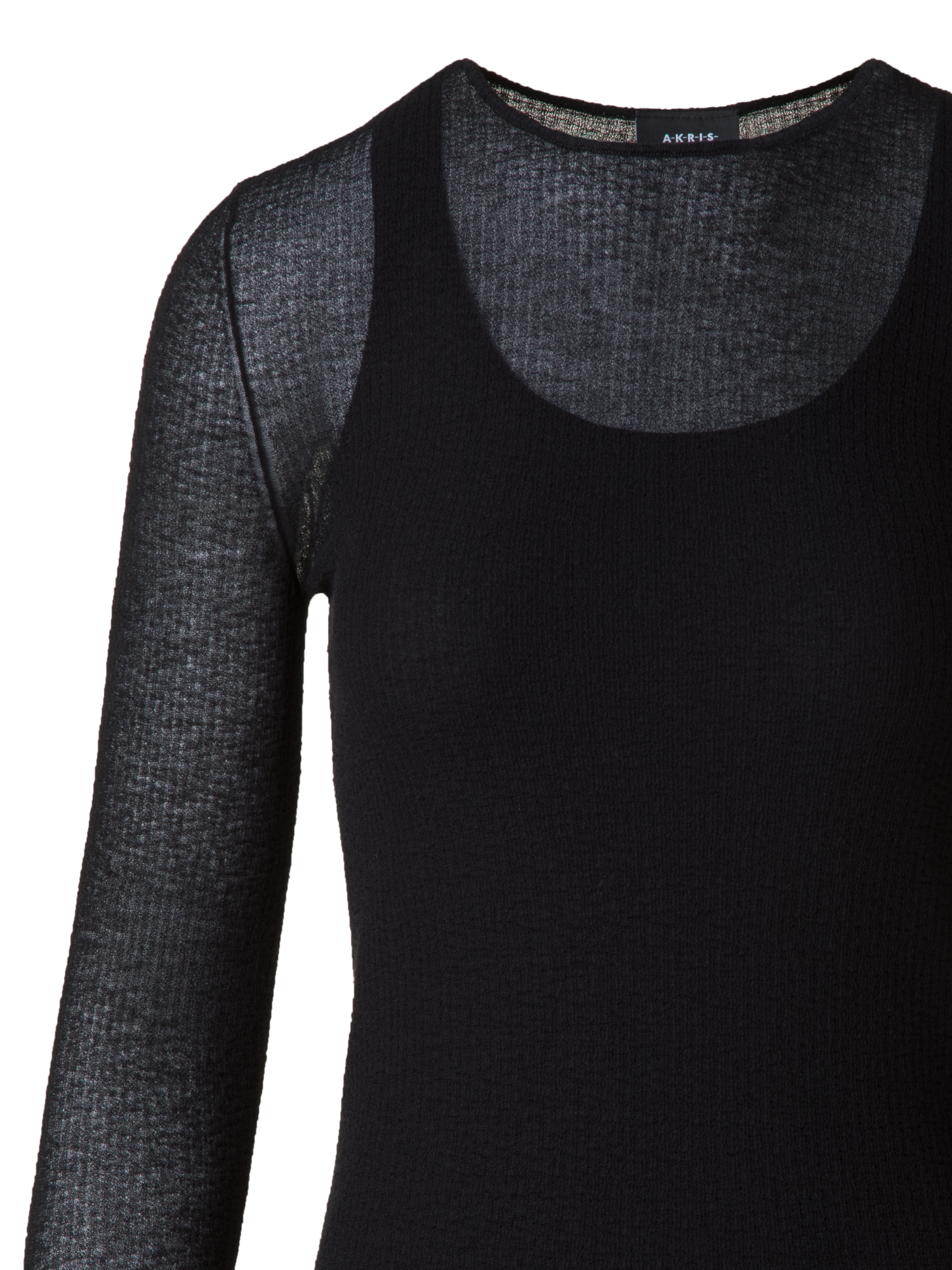 Designer Pullover aus halbtransparenter Baumwolle - Schwarz