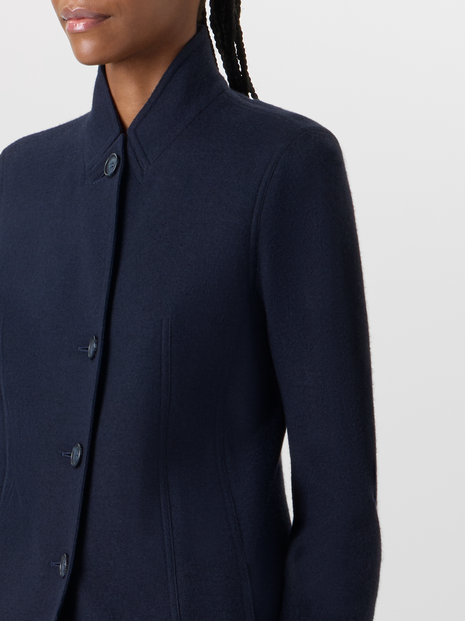 Designer Liam Jacke aus Kaschmirjersey - Dunkelblau 