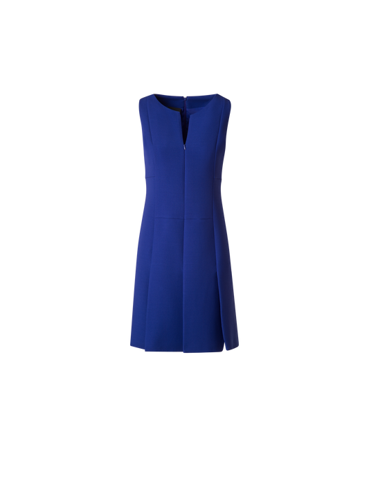 Designer Woll-Doubleface-Etuikleid mit Rock in A-Linie - Violett