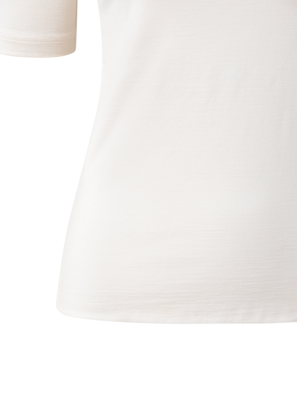 Designer Shirt mit 3/4 Arm aus Seiden-Jersey - Ecru - Weiss