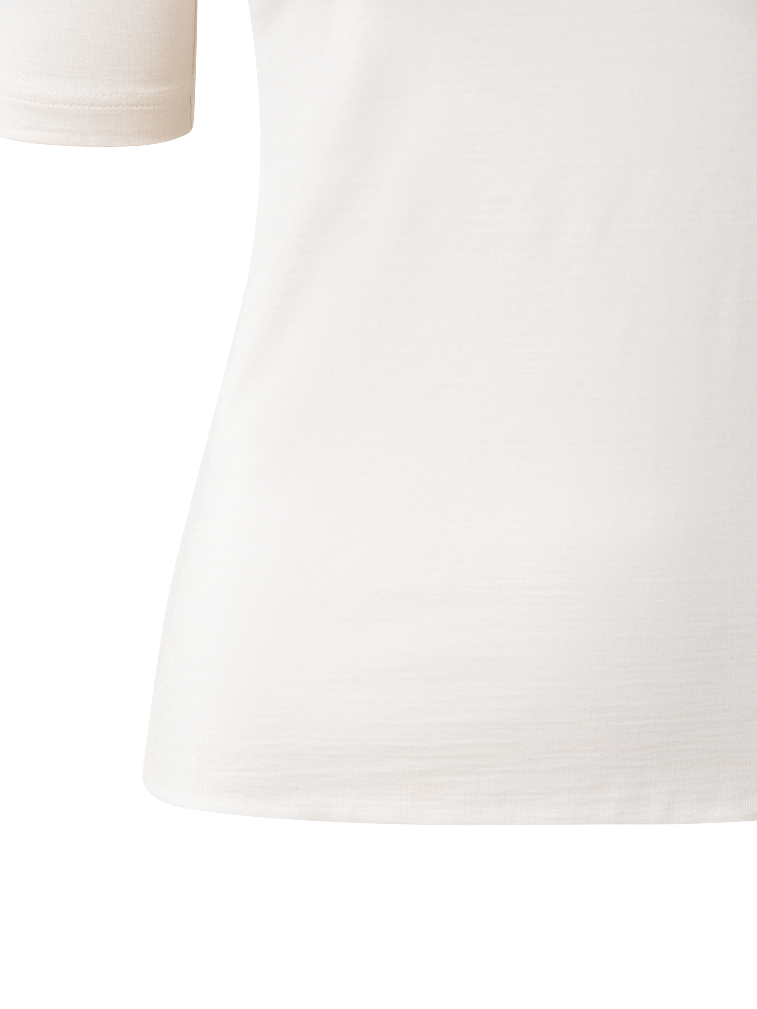 Designer Shirt mit 3/4 Arm aus Seiden-Jersey - Ecru - Weiss