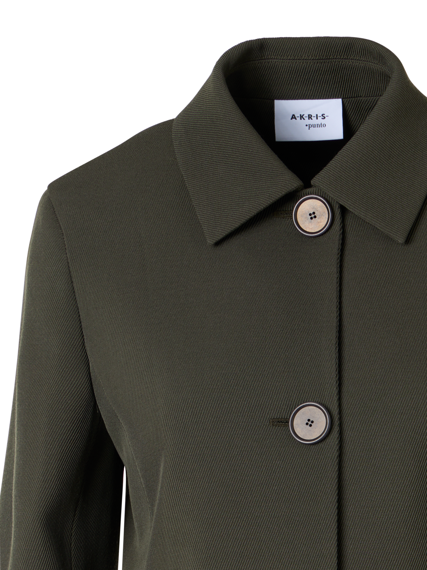 Designer Langärmelige Jacke aus Woll-Tricotine - Grün