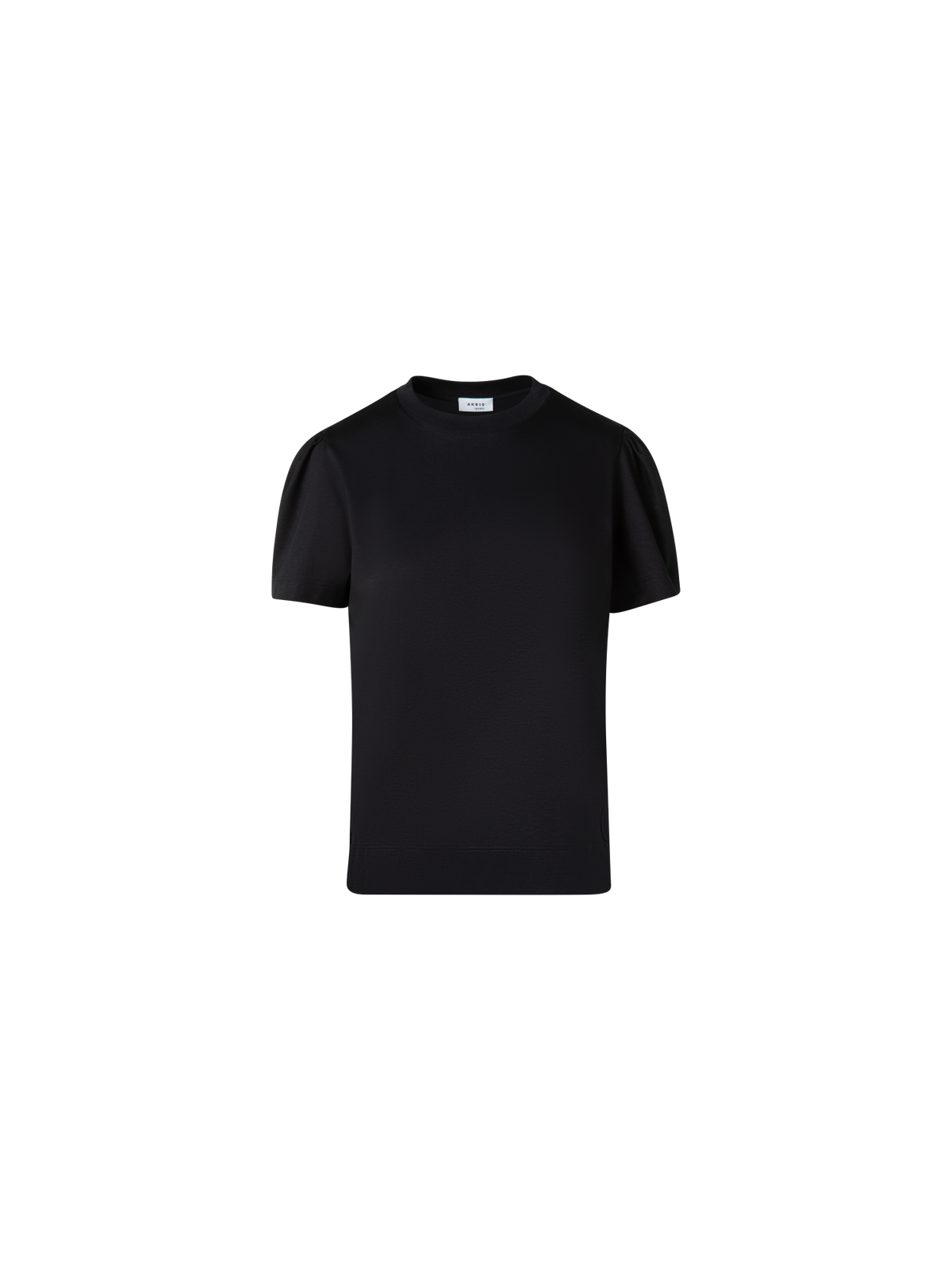 Designer T-Shirt mit Puffärmeln aus Baumwoll-Jersey - Schwarz