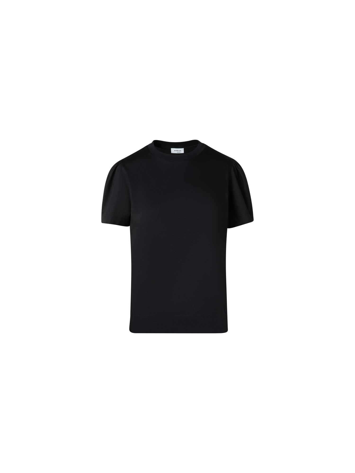 Designer T-Shirt mit Puffärmeln aus Baumwoll-Jersey - Schwarz