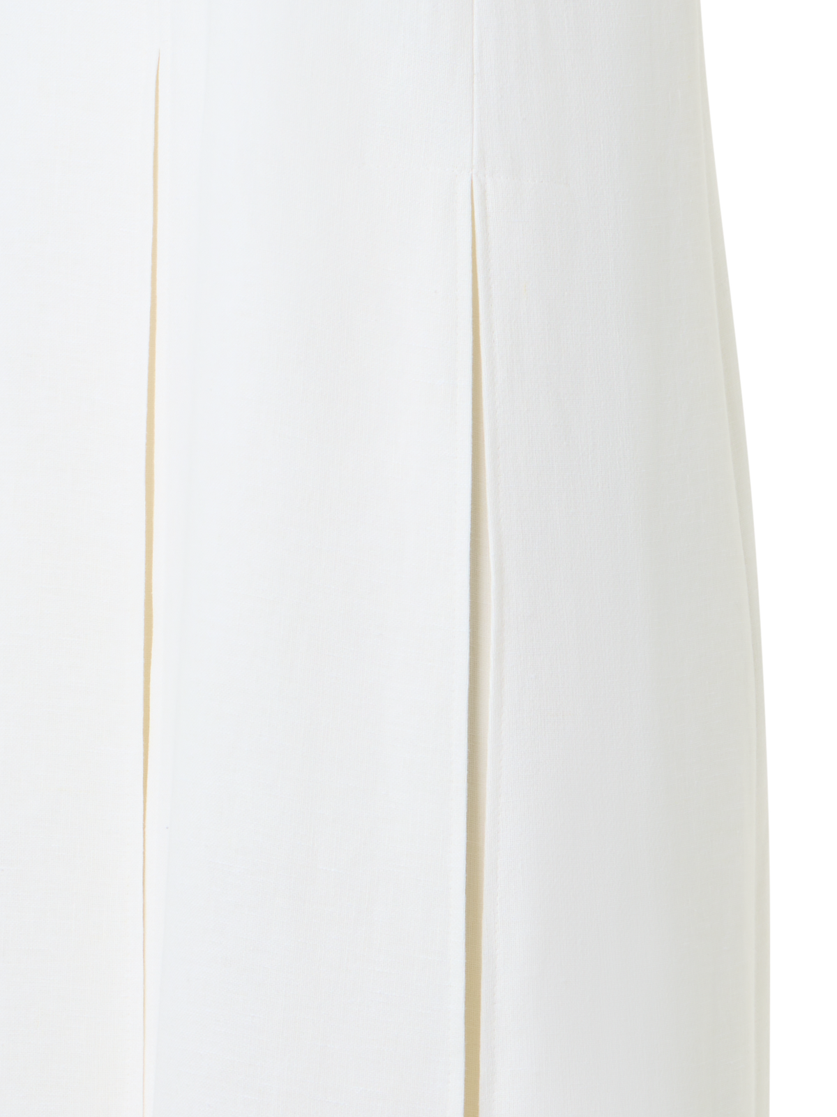 Designer Midikleid aus Leinen-Woll-Doubleface - Ecru