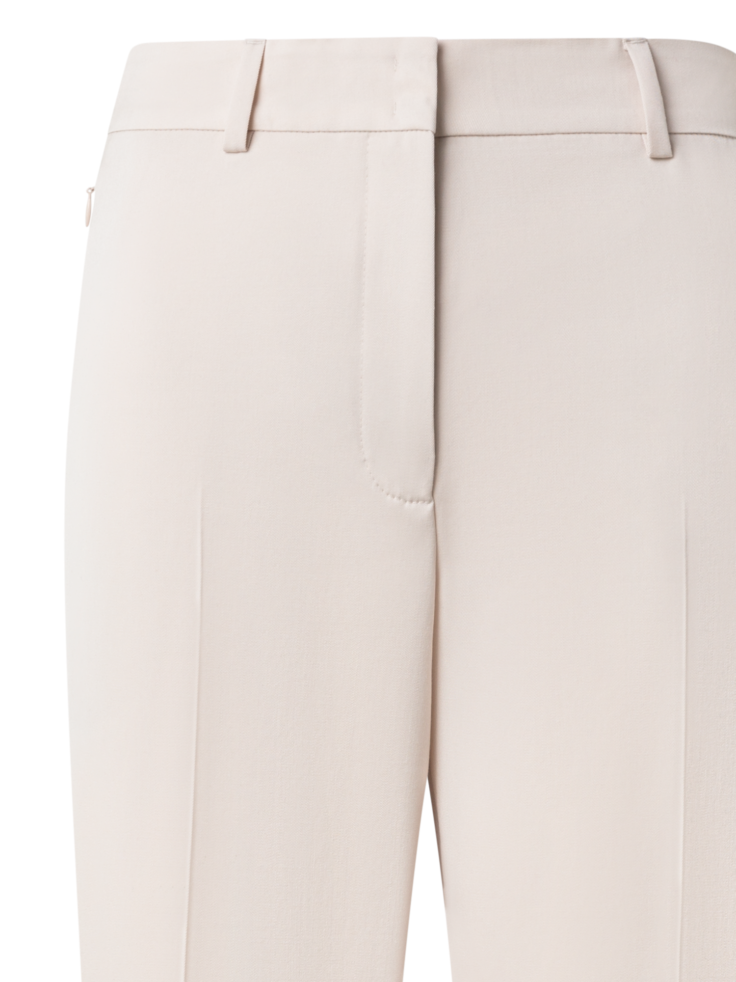 Designer Gerade Hose aus Woll-Gabardine - Beige
