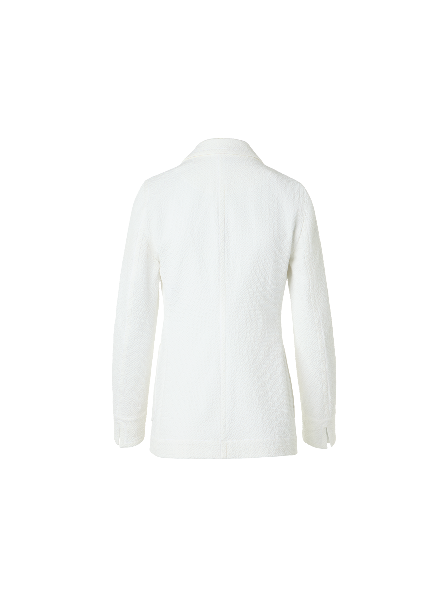 Designer Lässige Jacke aus Baumwoll-Stretch-Seersucker - Weiss