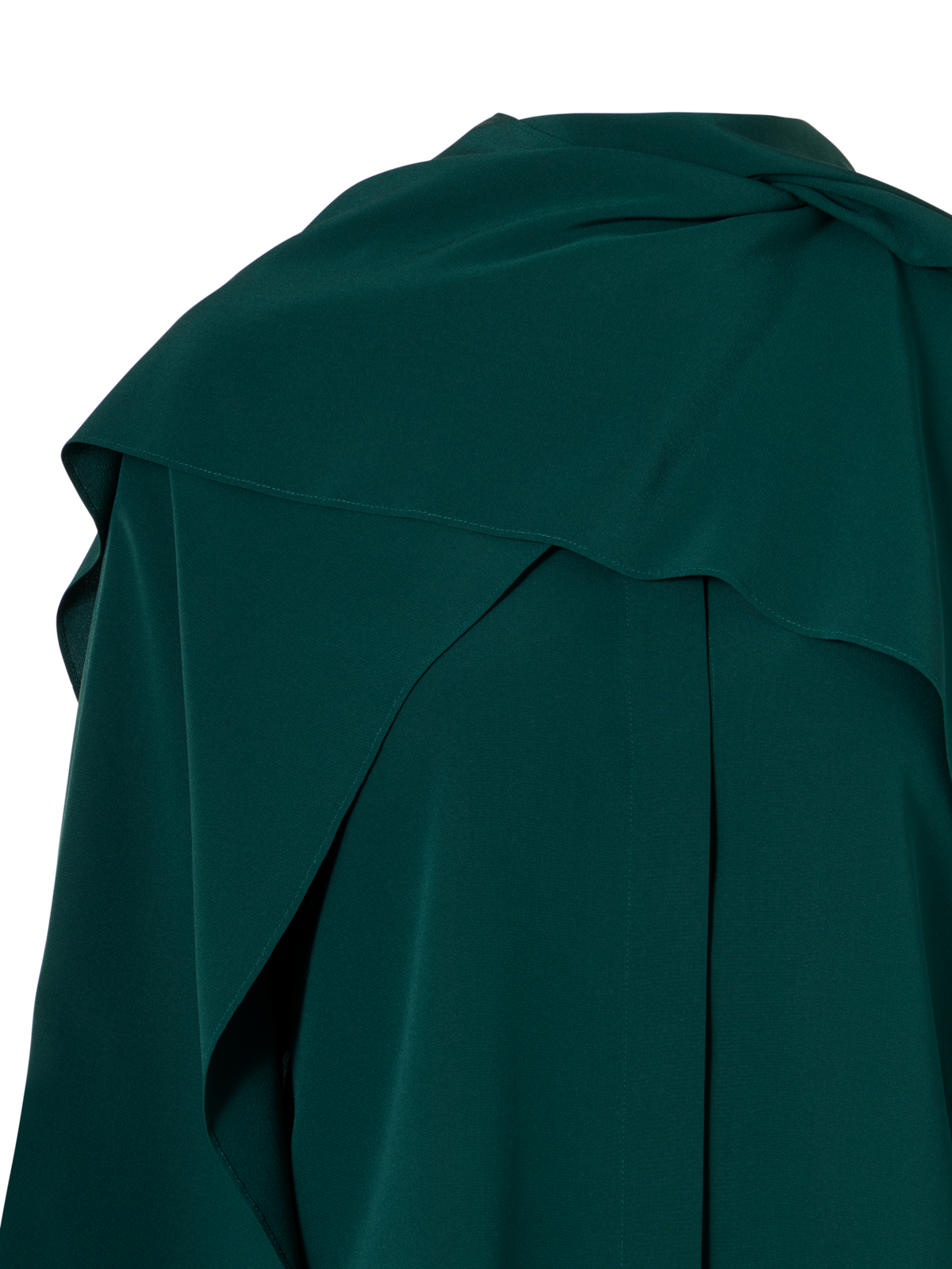 Designer Bluse aus Seiden-Crêpe mit ausgestellten Ärmelpanels - Grün