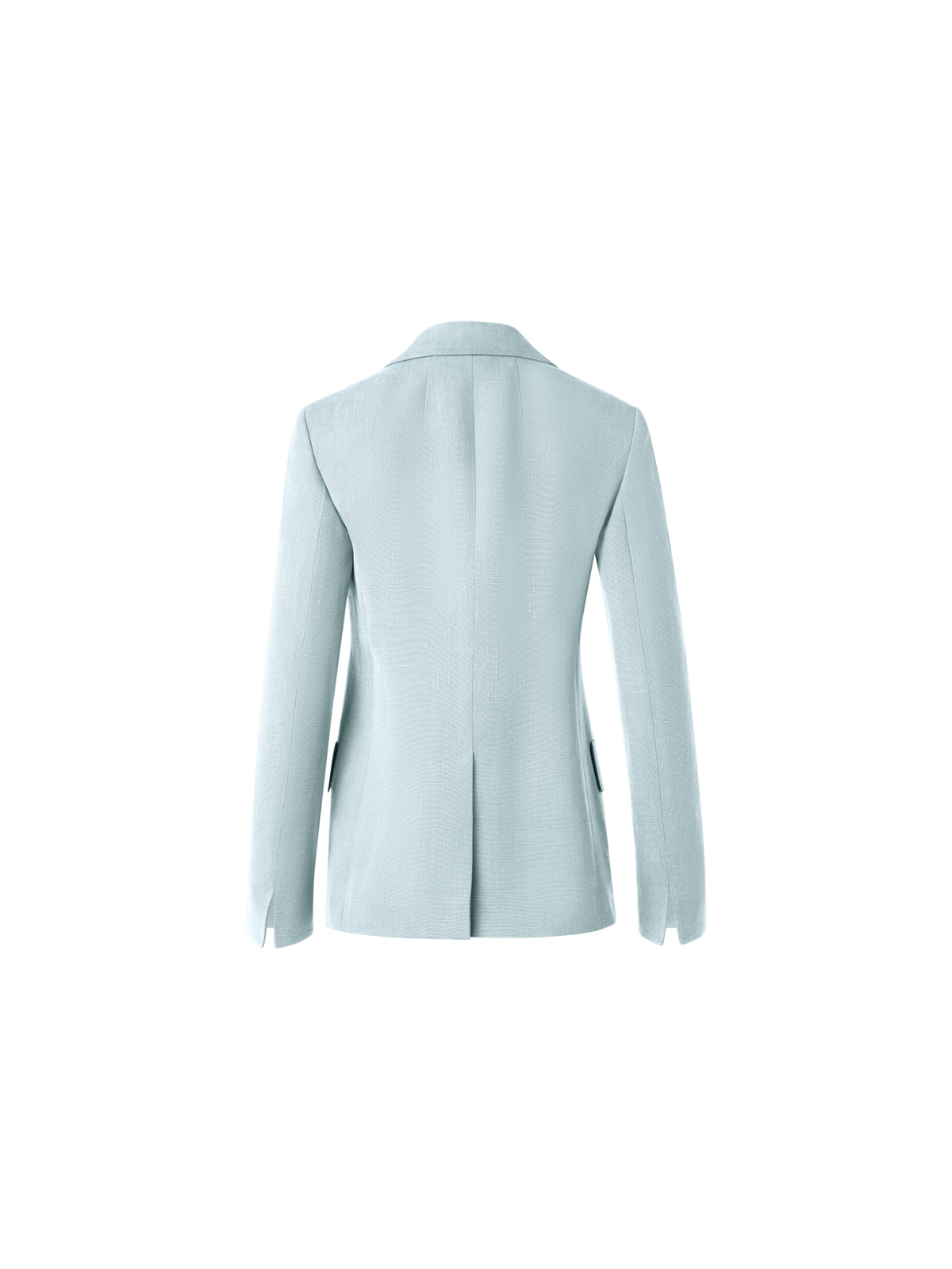 Designer Zweireihiger Blazer aus Shantung-Seide - Blau