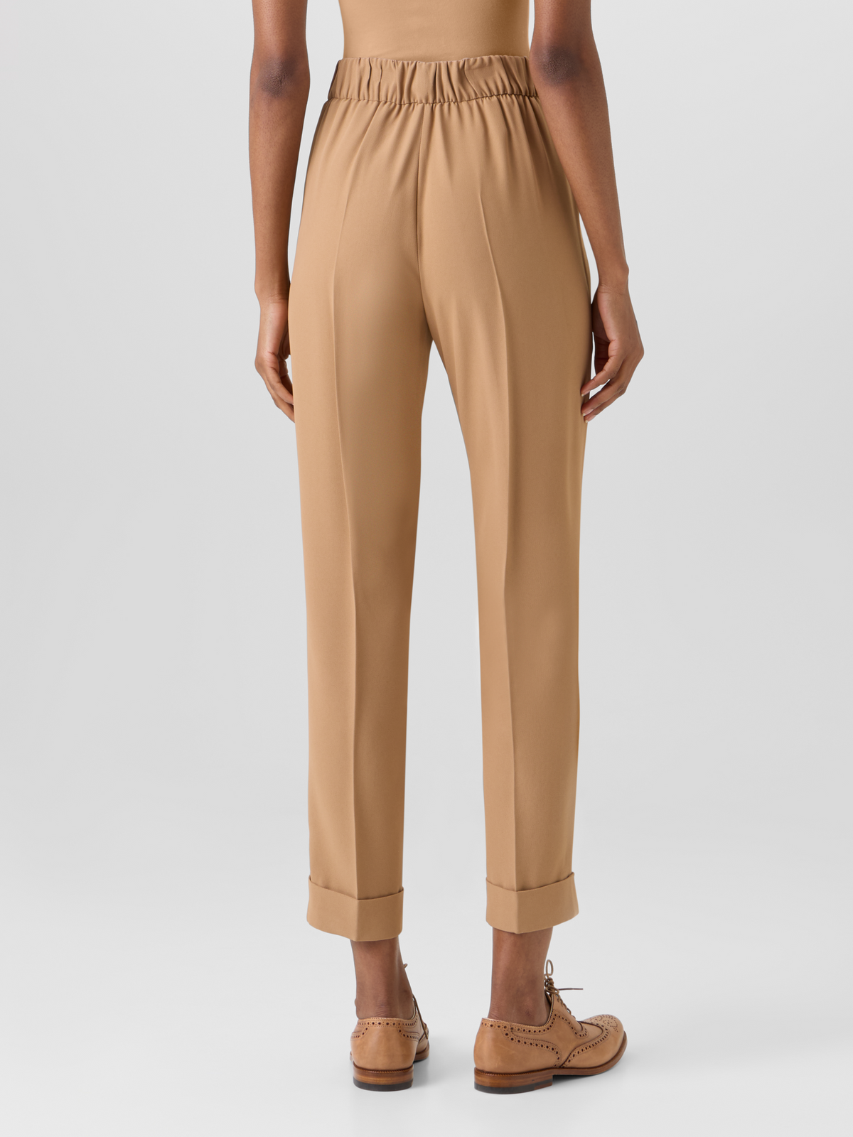 Designer Chris Tapered Hose aus Acetat-Viskose-Krepp - Braun #editorial