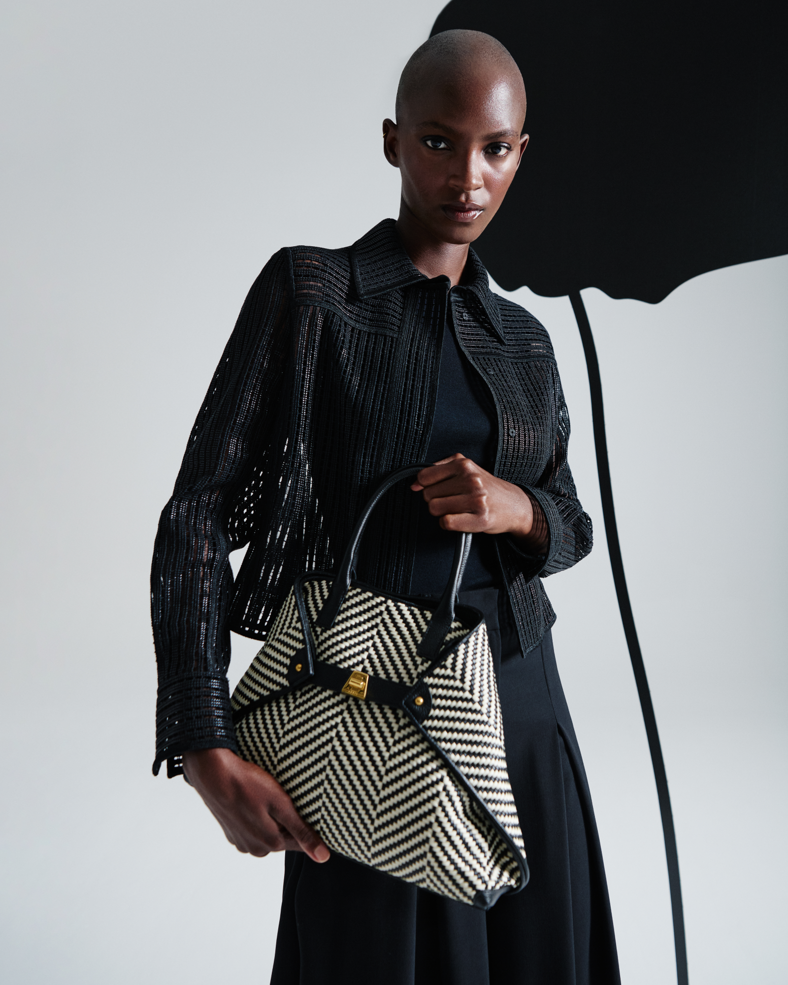 Designer Ai Small Top Handle Tote - Schwarz - Bunt - Weiss 