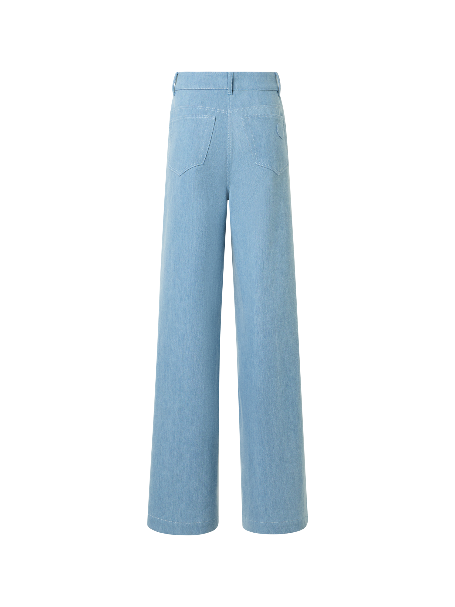 Designer Cooper Wide Leg Hose aus Stretch-Baumwolldenim - Blau