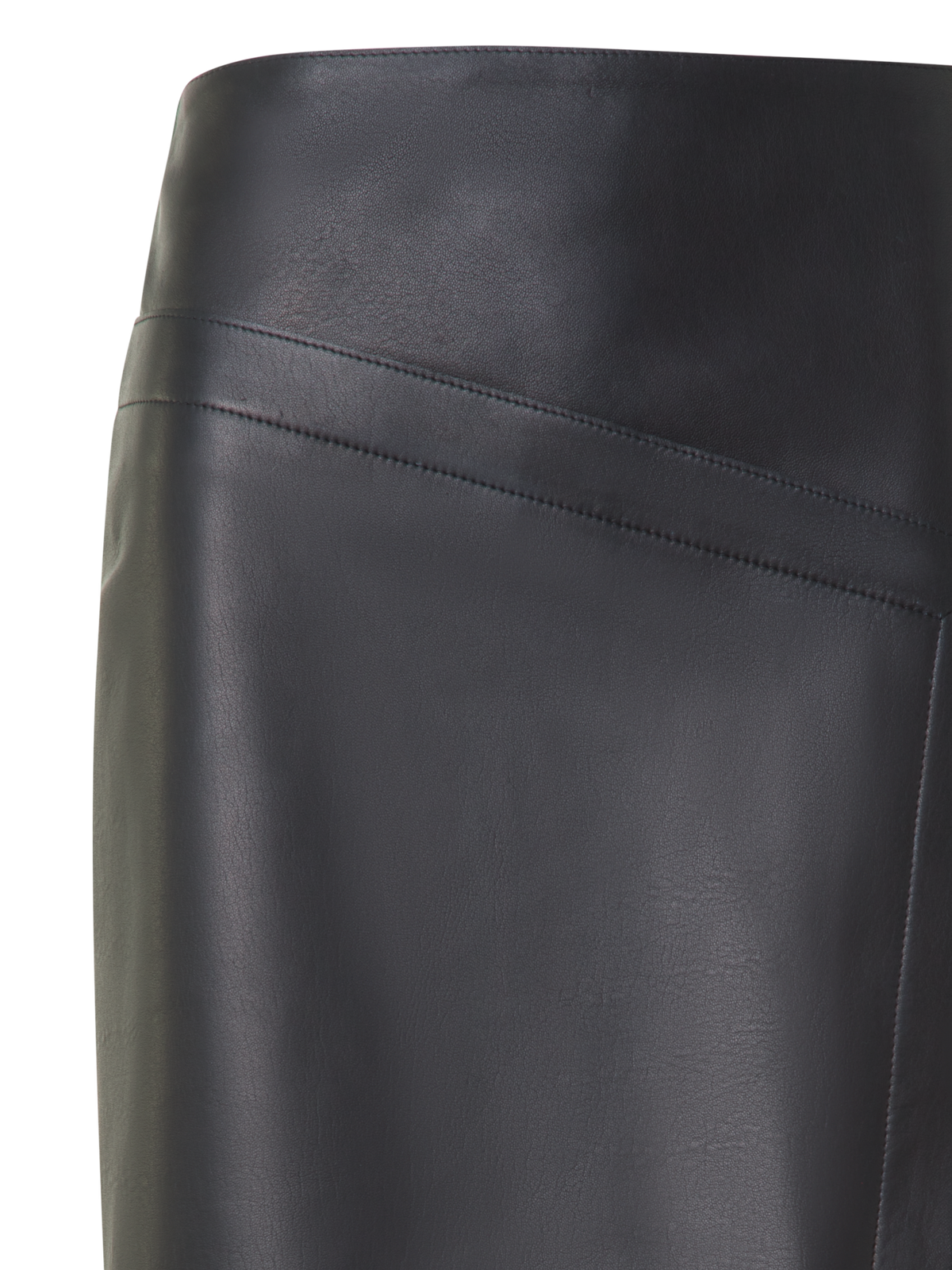 Designer Lederrock in asymmetrischer Trapezform - Schwarz