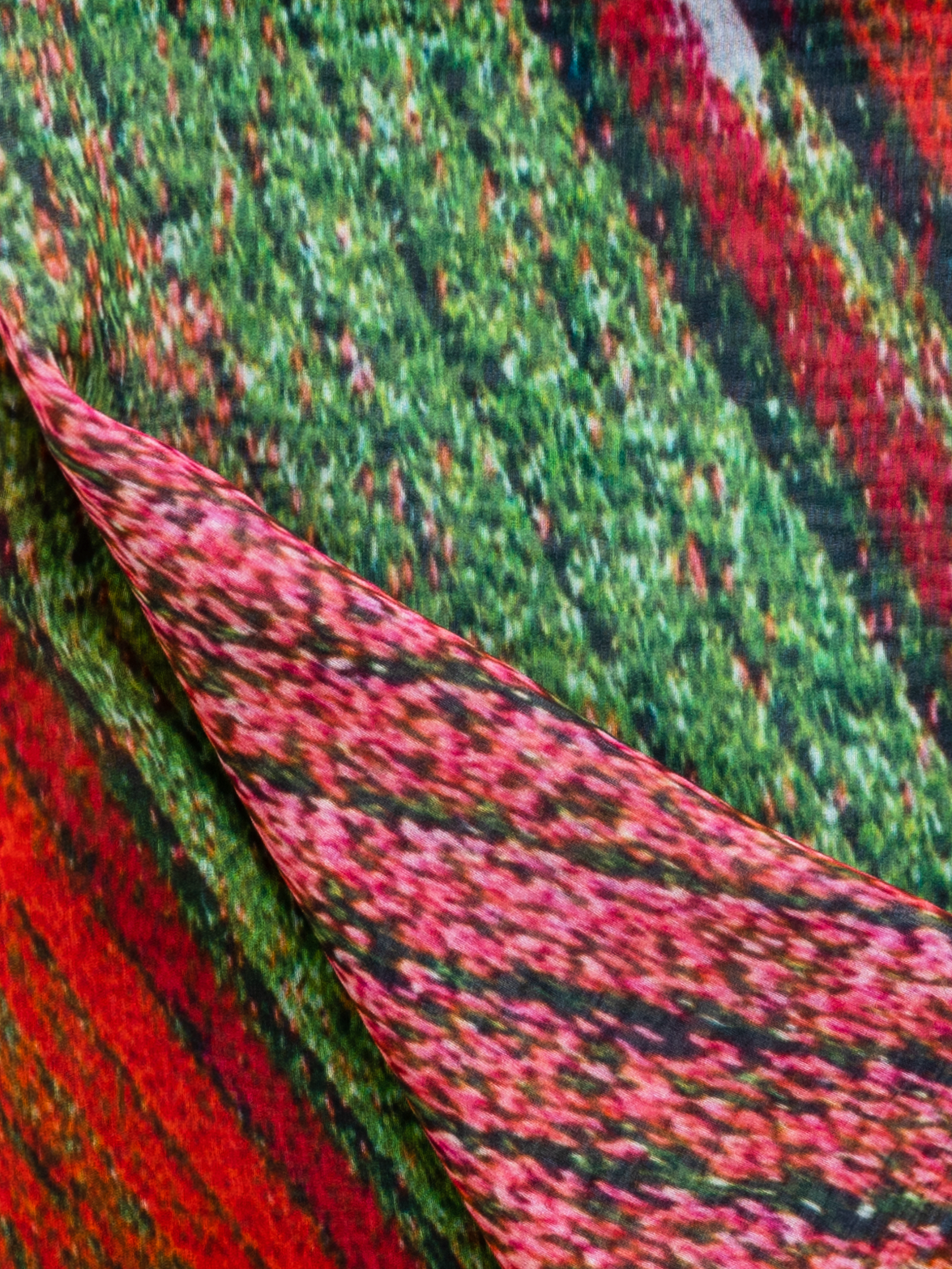 Designer Baumwoll-Seiden-Schal mit Wind Turbin Druck - Bunt