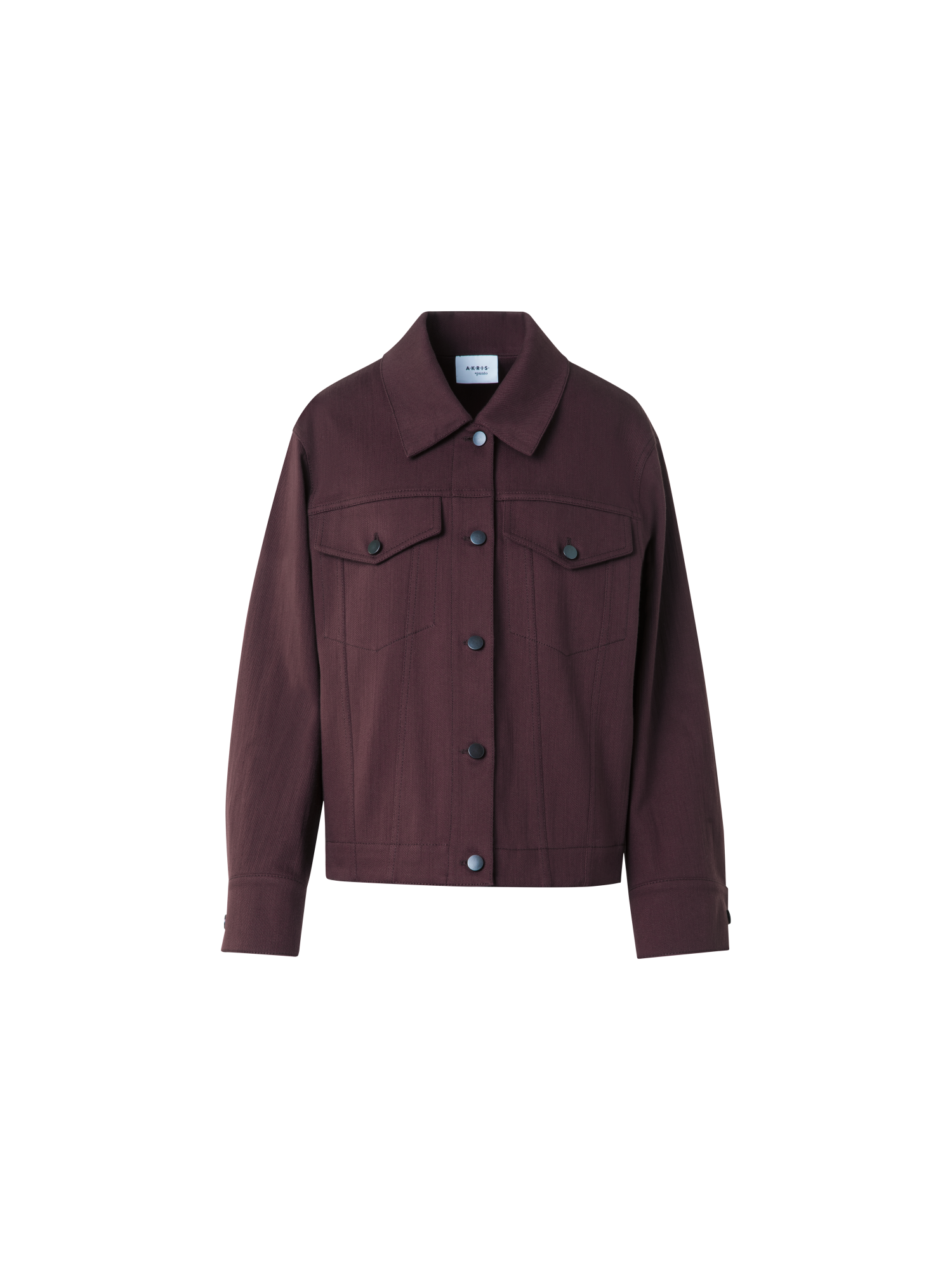 Designer Oversize Denimjacke aus Baumwolle - Violett - Rot