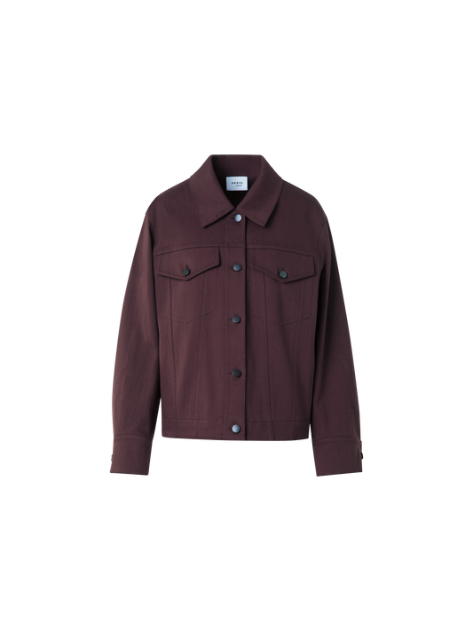 Designer Oversize Denimjacke aus Baumwolle - Violett - Rot