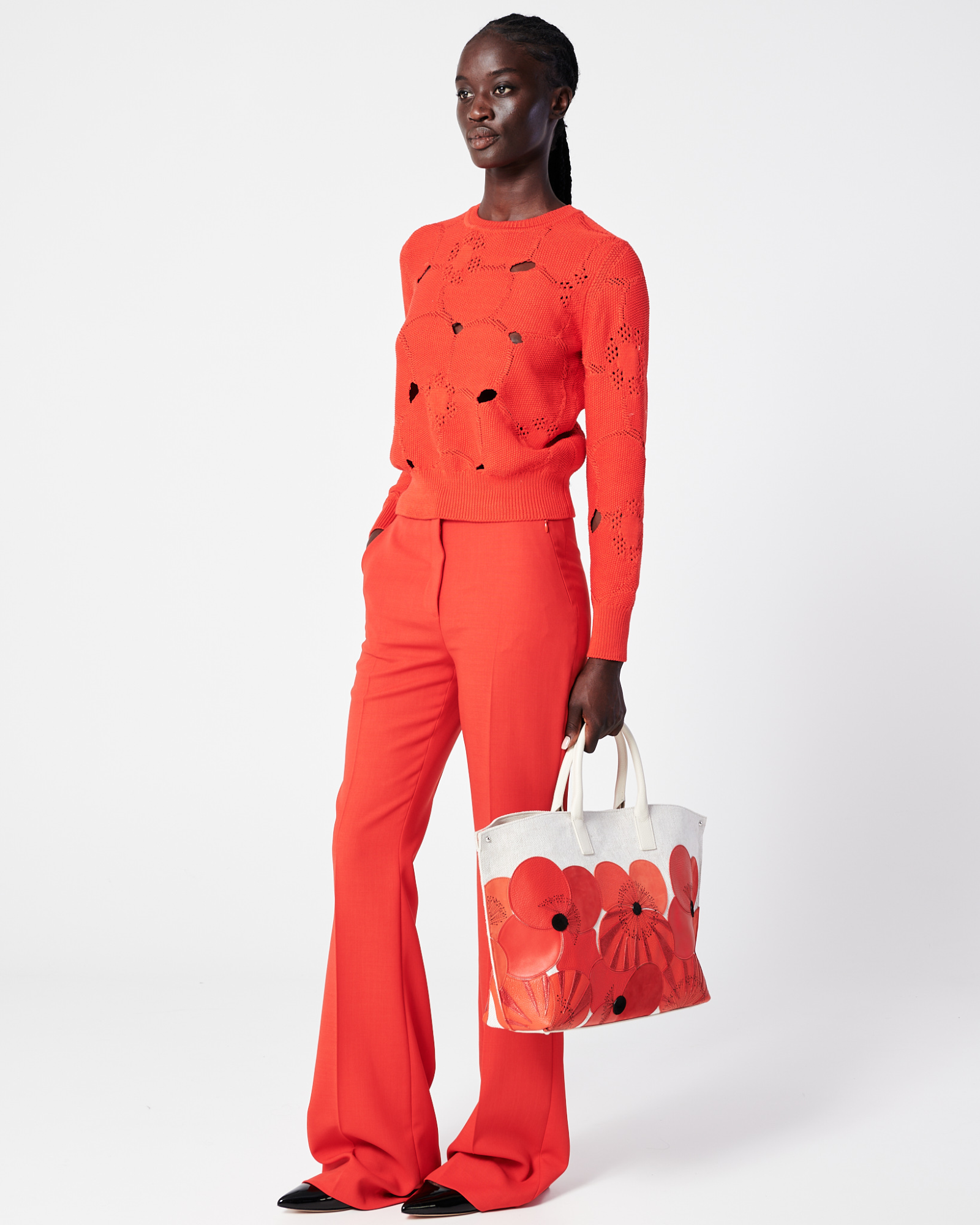Designer Ai Medium Top Handle Tote - Bunt - Rot 