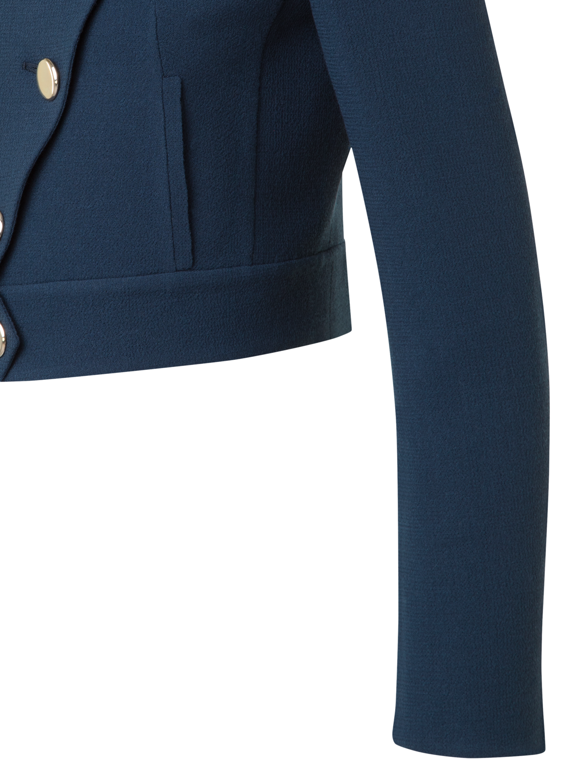 Designer Asymmetrische Kurzjacke aus Woll-Doubleface - Dunkelblau - Blau