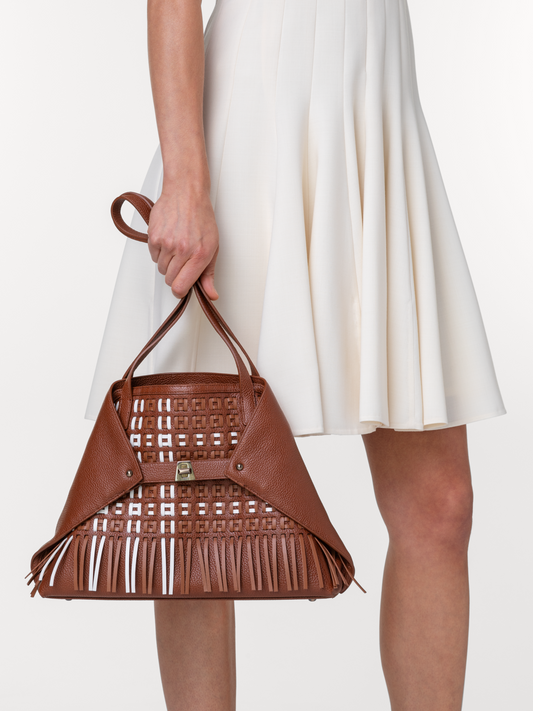 Designer Ai Small Shoulder Tote - Braun - Bunt 