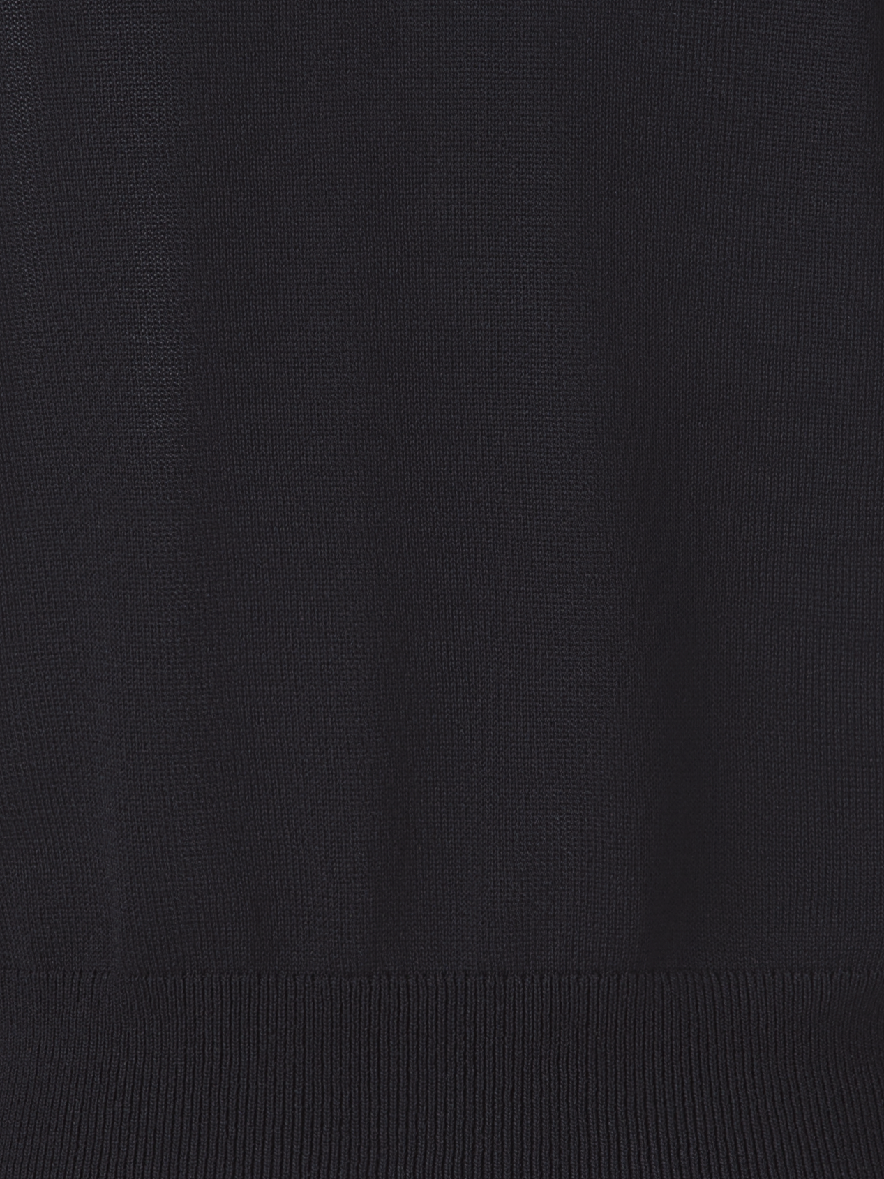 Designer Merino-Shirt mit bestickten 3D Carnation-Ärmel - Schwarz