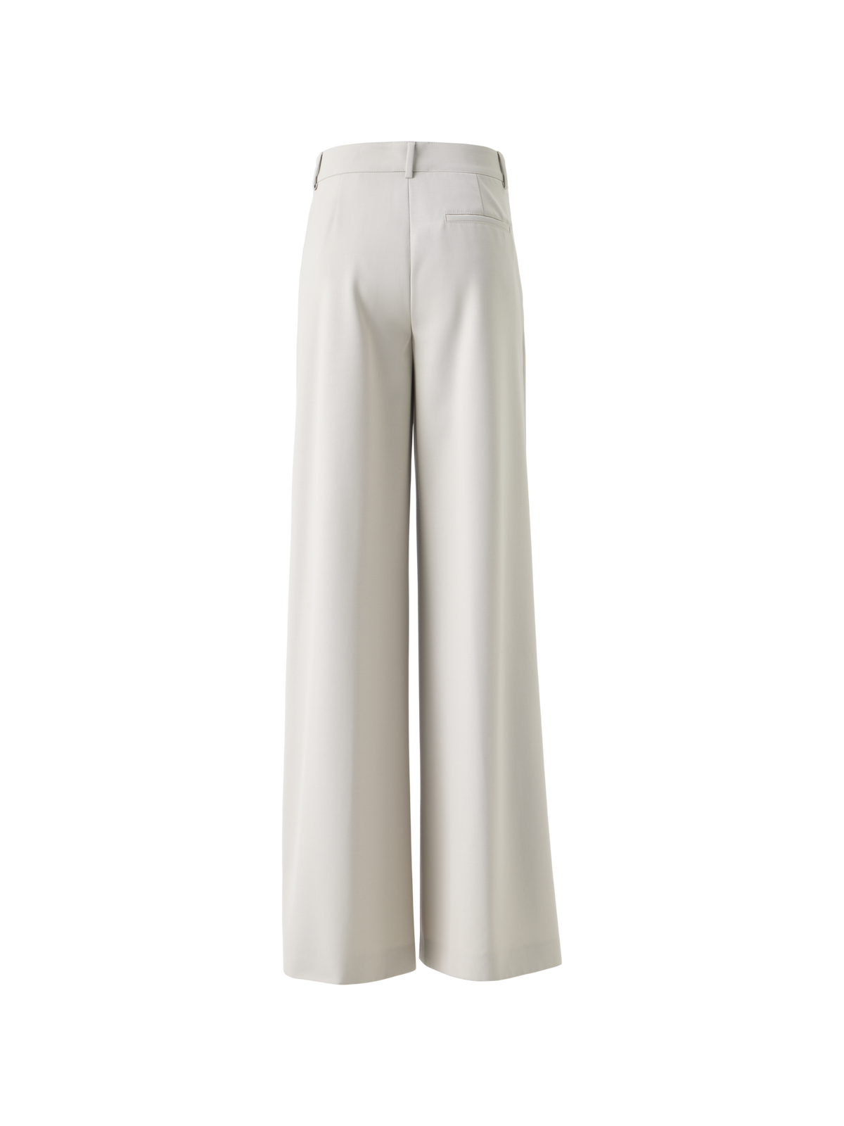 Designer Hose mit weitem Bein aus Wollgabardine - Beige