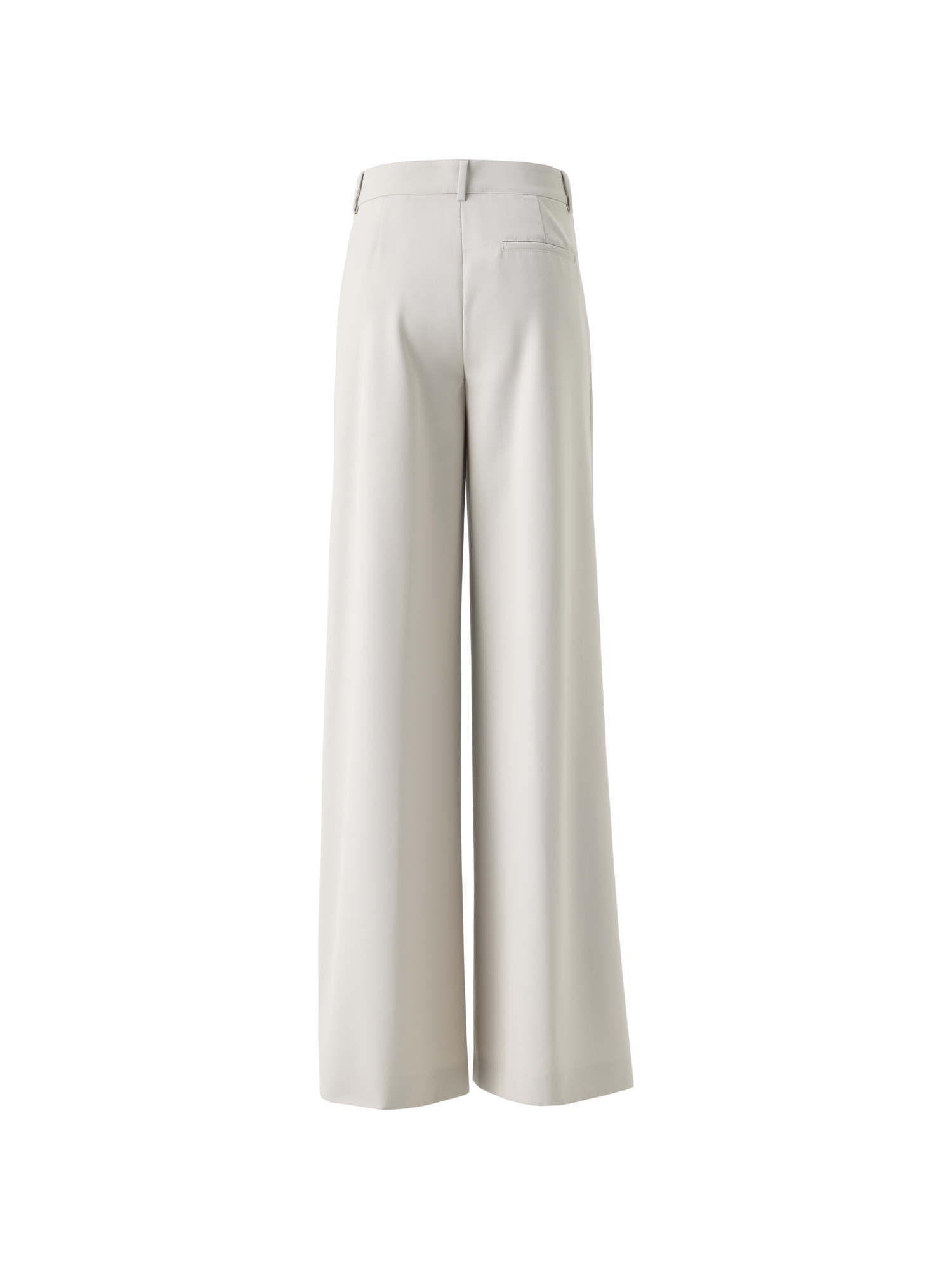 Designer Hose mit weitem Bein aus Wollgabardine - Beige