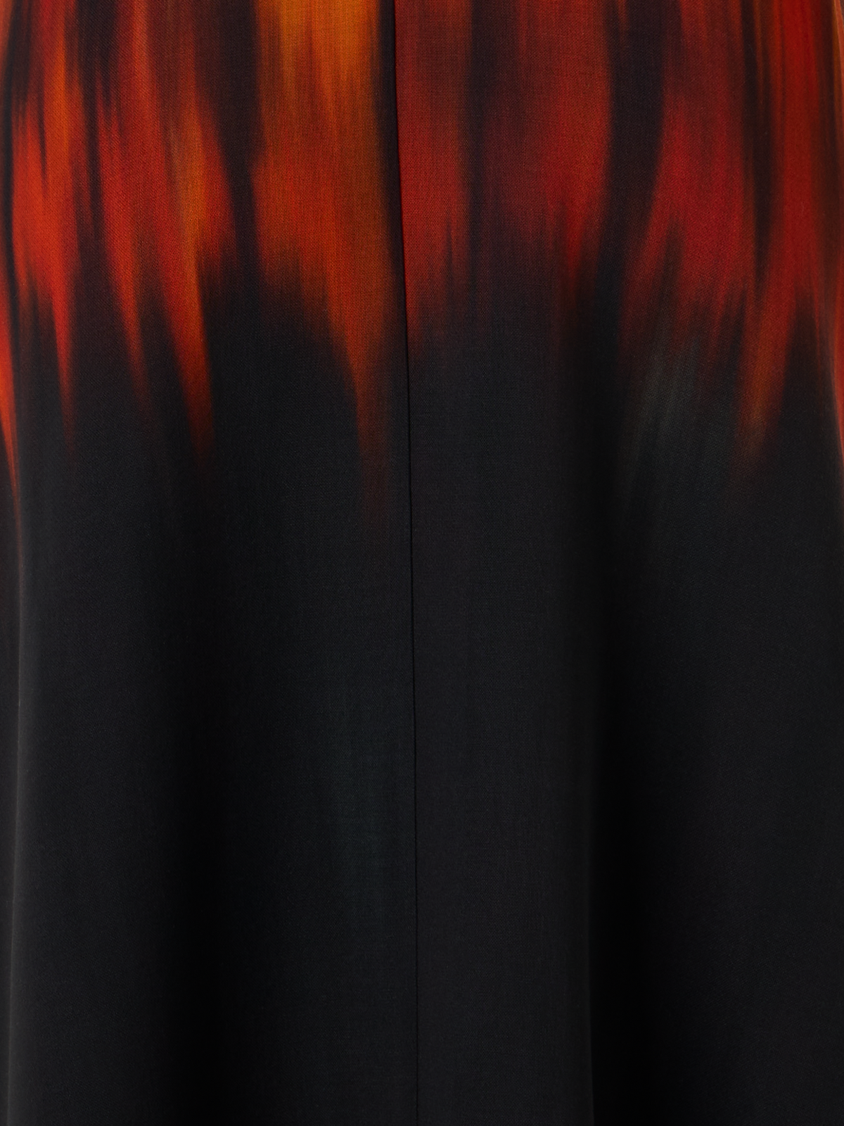 Designer Midikleid aus Woll-Double-Face mit Fuego Negro Print - Braun - Rot - Bunt - Schwarz