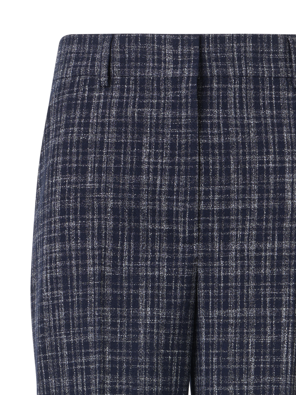 Designer Florine Weite Gerade Hose aus Woll-Viskose-Mischgewebe - Dunkelblau