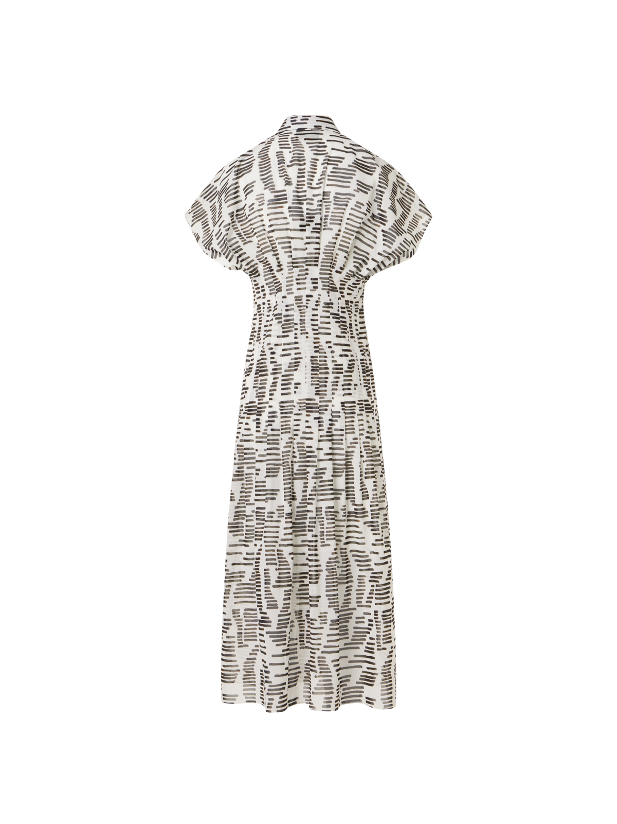 Designer Flügelärmel-Midi-Kleid mit Dance Movements Print - Bunt