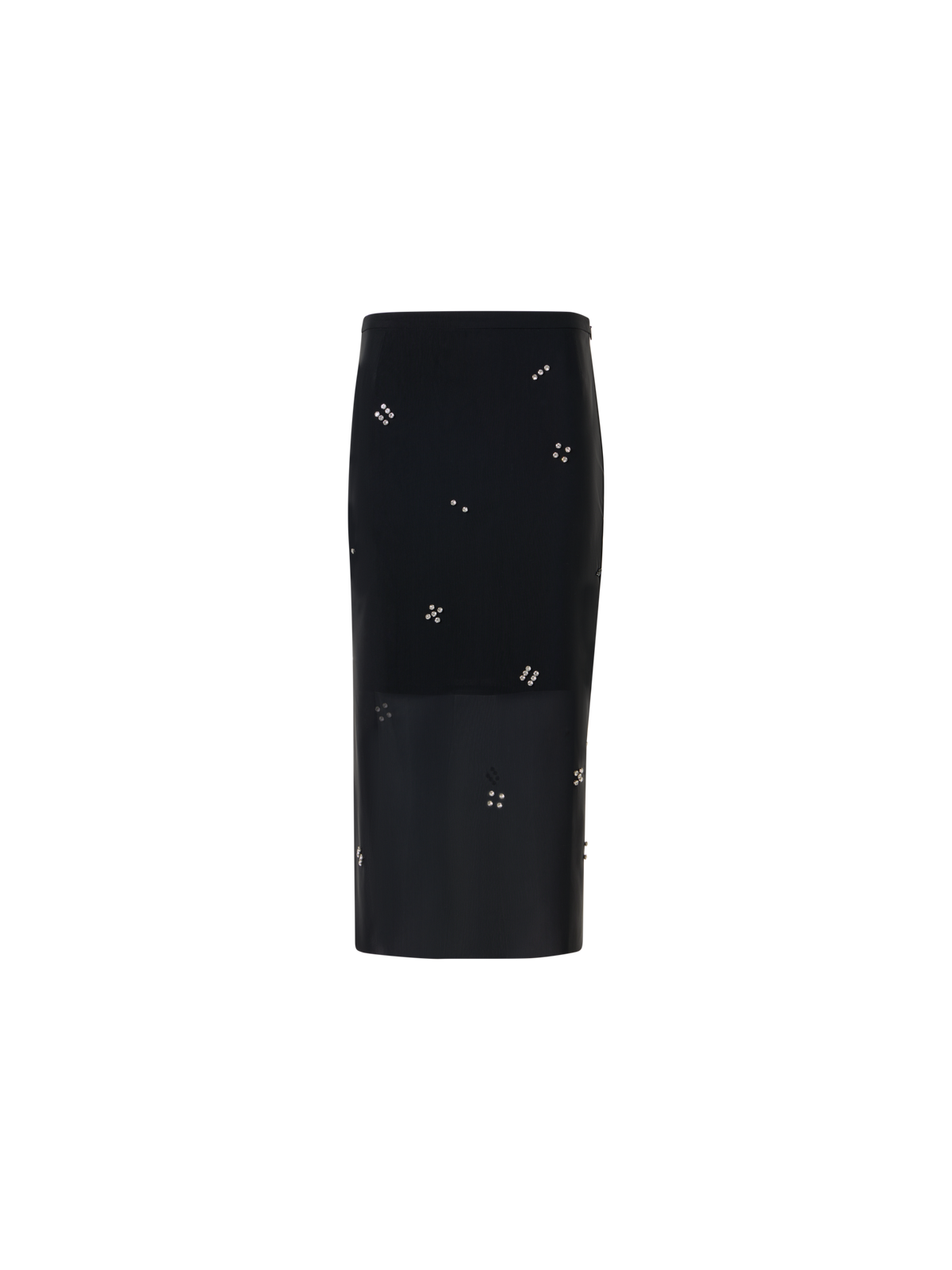 Designer Bleistiftrock aus Tüll mit Diamond Dice Dot - Schwarz